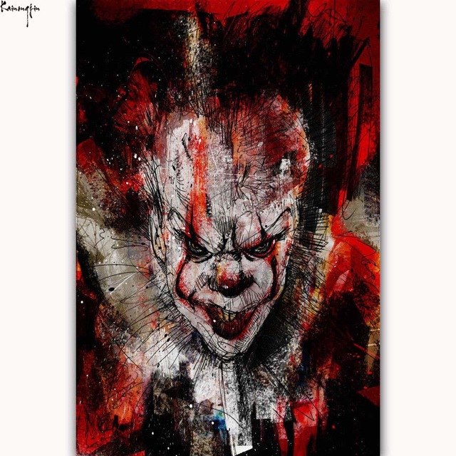 640x640 Zp679 It Movie Stephen King Painting Hot New 2017 Horror Movie Art - Stephen King Painting