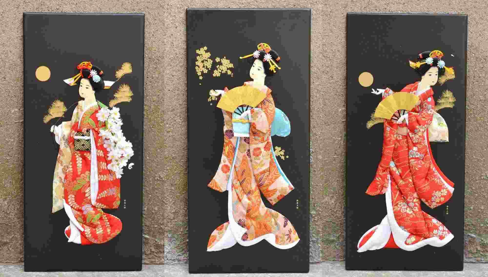 2000x1137 Japanese Geisha Doll Prints Japanese Ukiyo E Paintings Stereo - Stereo Painting