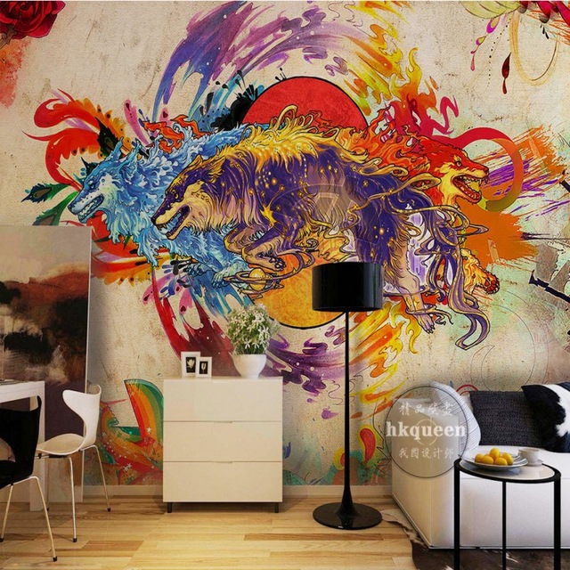 640x640 Custom Mural European Retro Watercolor Painting Anime Graffiti - Stereo Painting