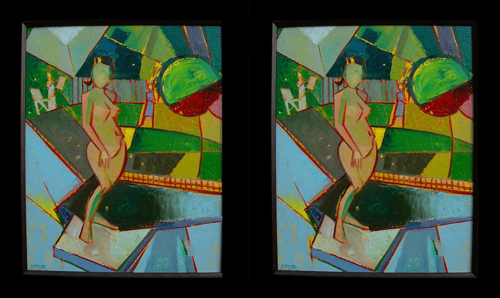 1024x611 Figure Painting By A Backyard Pool - Stereo Painting