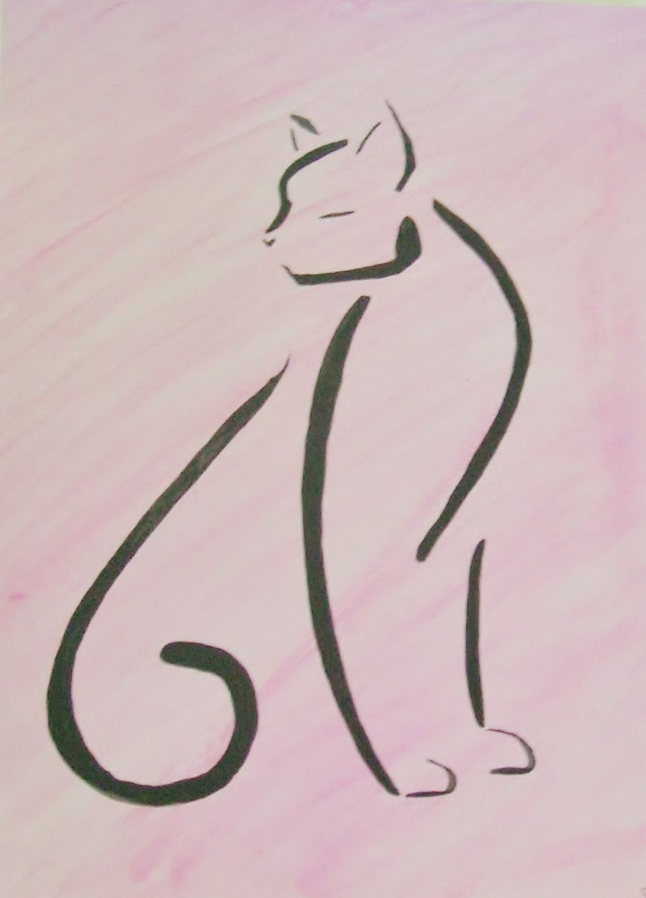 913x1269 Line Painting Of Cat By Sue Keith Art Cat - Stethoscope Painting