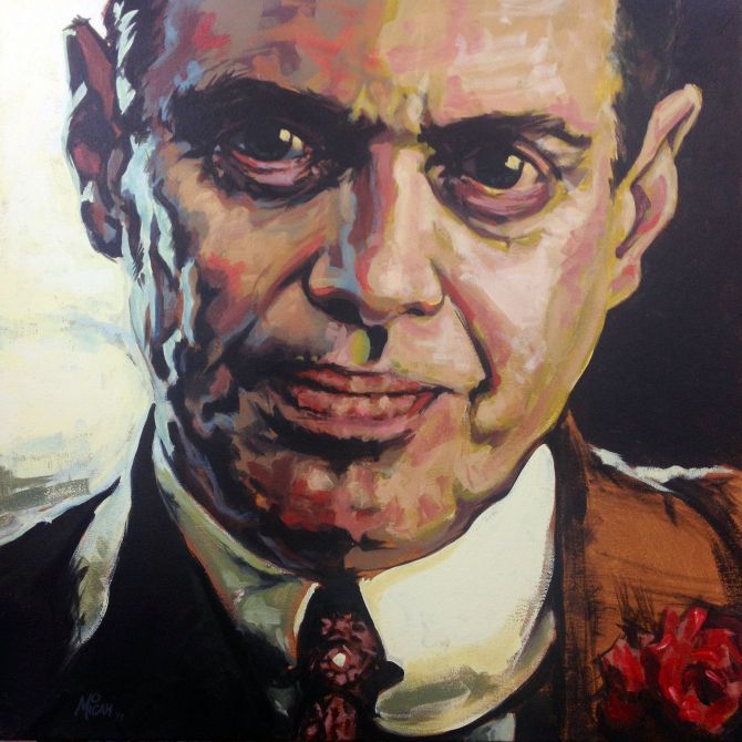 670x670 Nucky Thompson 24x24in Acrylic On Canvas, Steve Buscemi Micah - Steve Buscemi Painting