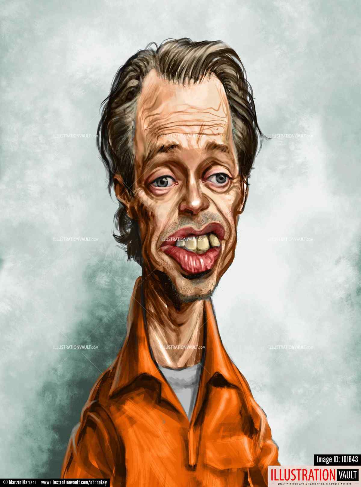 1200x1616 Print Or License This Image Color Caricature By Marzio Mariani - Steve Buscemi Painting