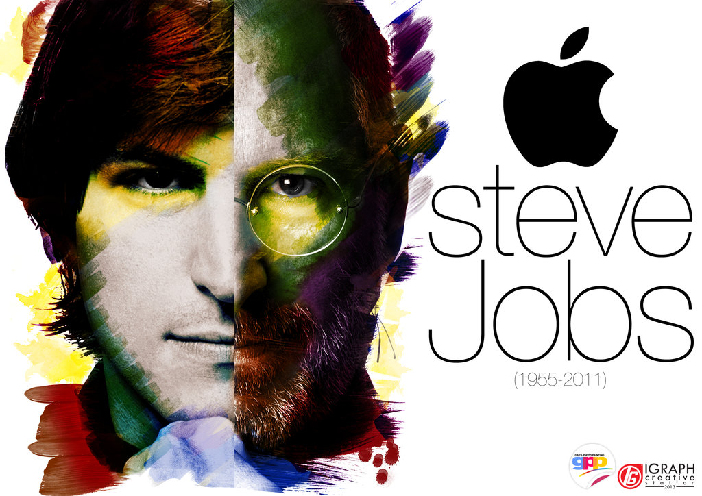 1024x724 Steve Jobs Gads Photo Painting By Iqbaldesain - Steve Jobs Painting