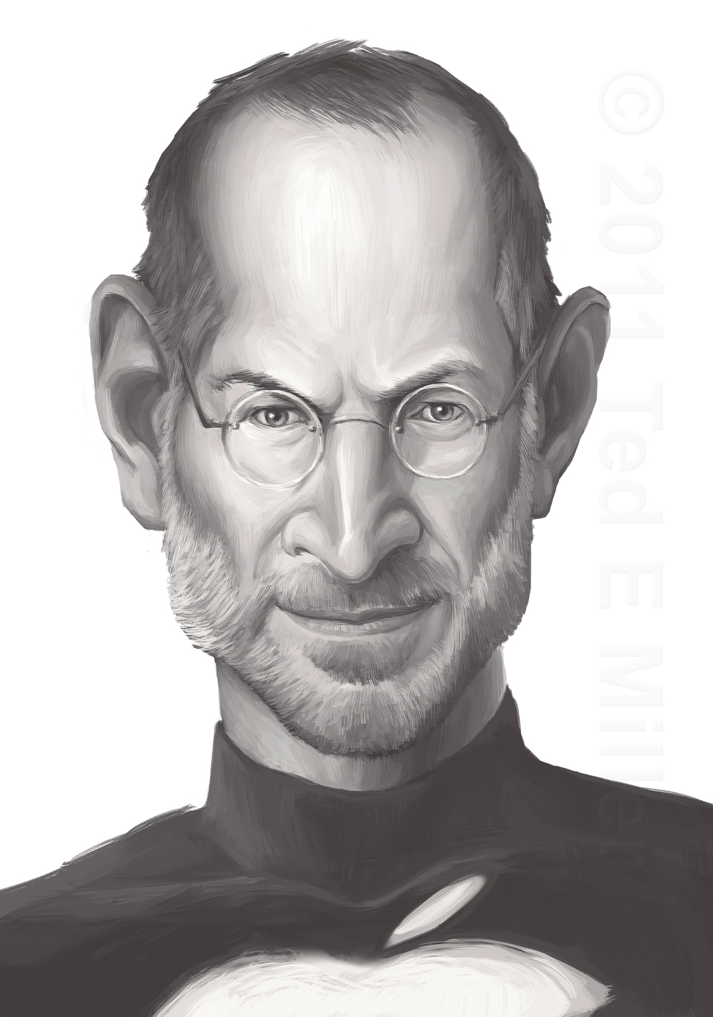 1000x1426 Steve Jobs Tribute. 15 Minute Sketch Then 4 Hours Painting In Ps - Steve Jobs Painting