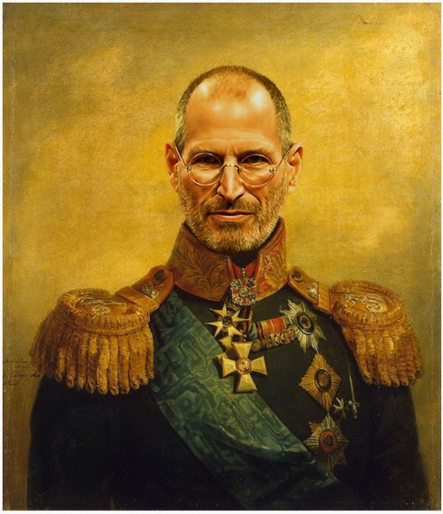 640x743 This Portrait Of Russian General Steve Jobs Is Now Ready To Grace - Steve Jobs Painting