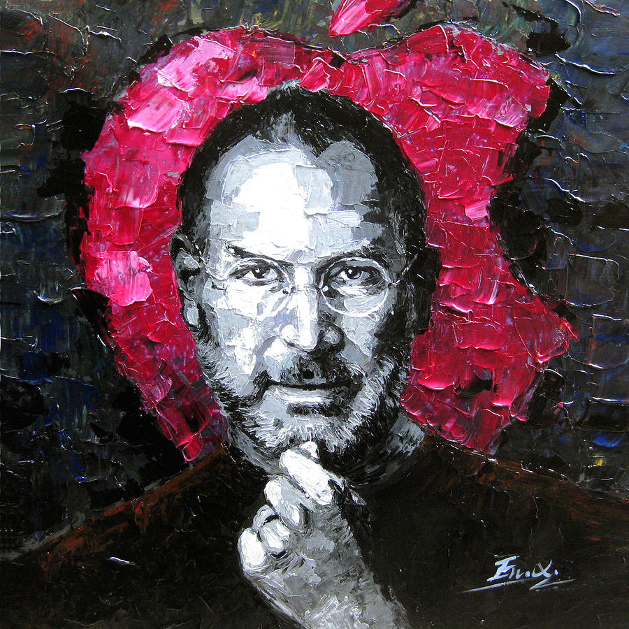 900x900 Original Palette Knife Painting Steve Jobs Painting By Enxu Zhou - Steve Jobs Painting