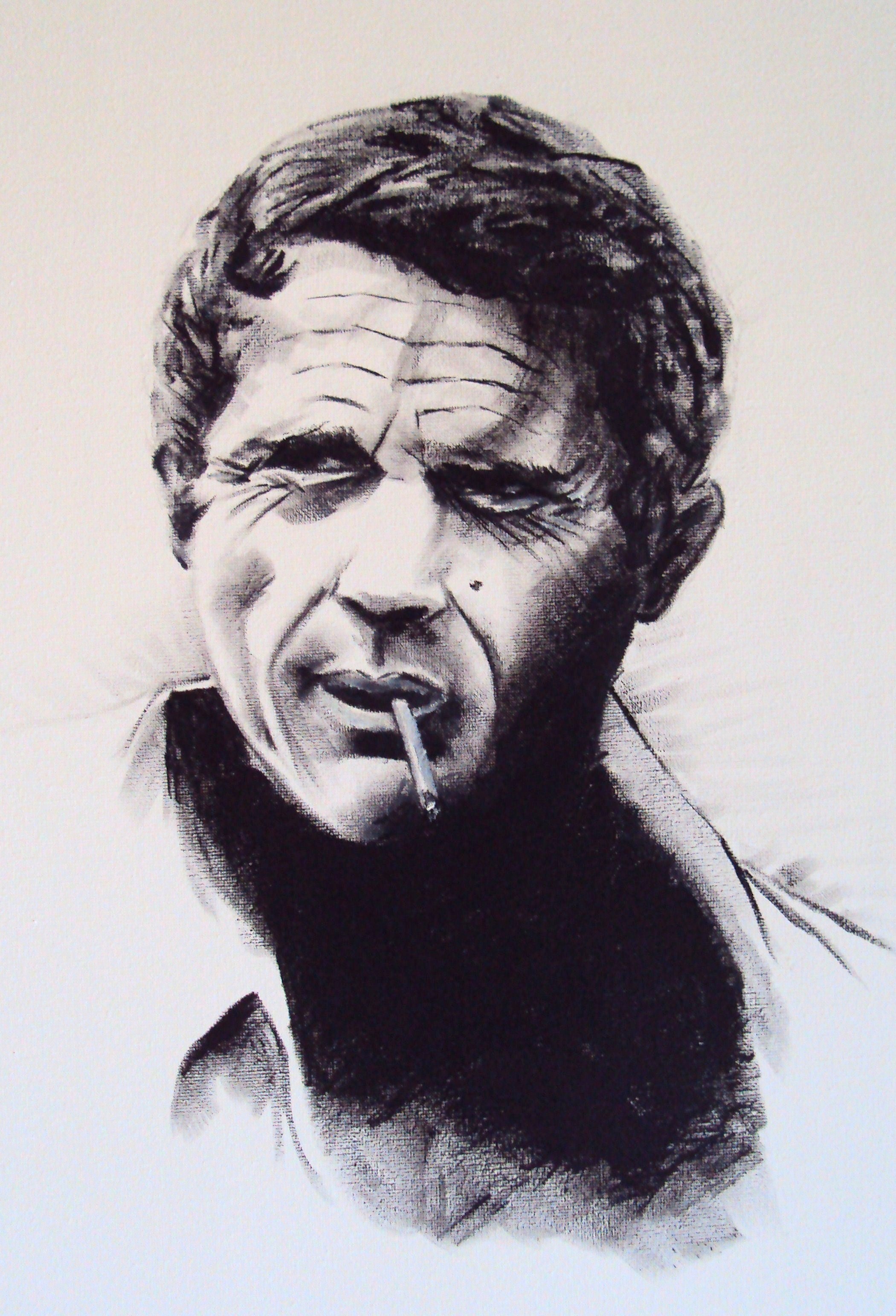 2101x3084 Steve Mcqueen Oil Painting Sas Ink - Steve Mcqueen Painting