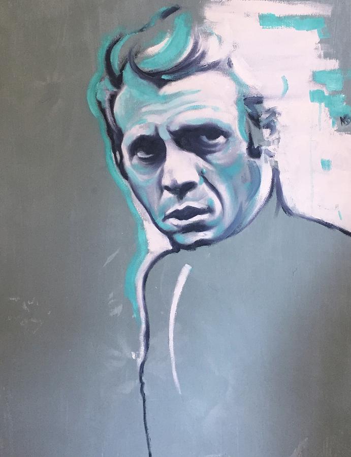 691x900 Steve Mcqueen Painting By Matt Burke - Steve Mcqueen Painting