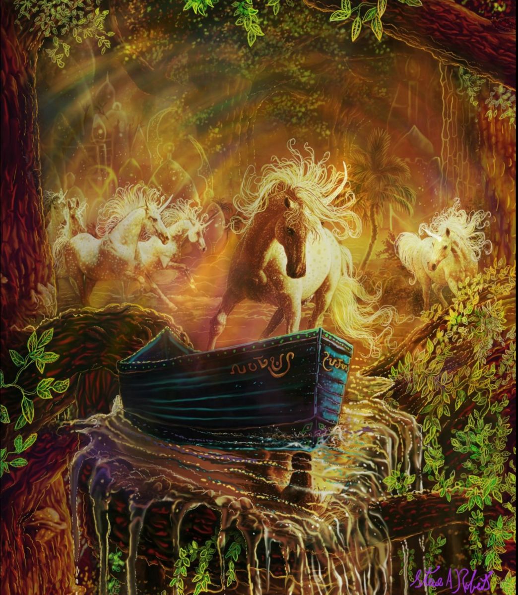 1044x1200 Magic Boat Ride (Steve Roberts) - Steve Roberts Painting