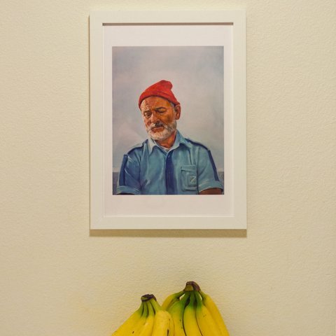 480x480 Print Of My Original Painting Of Steve Zissou. Archival Inks - Steve Zissou Painting