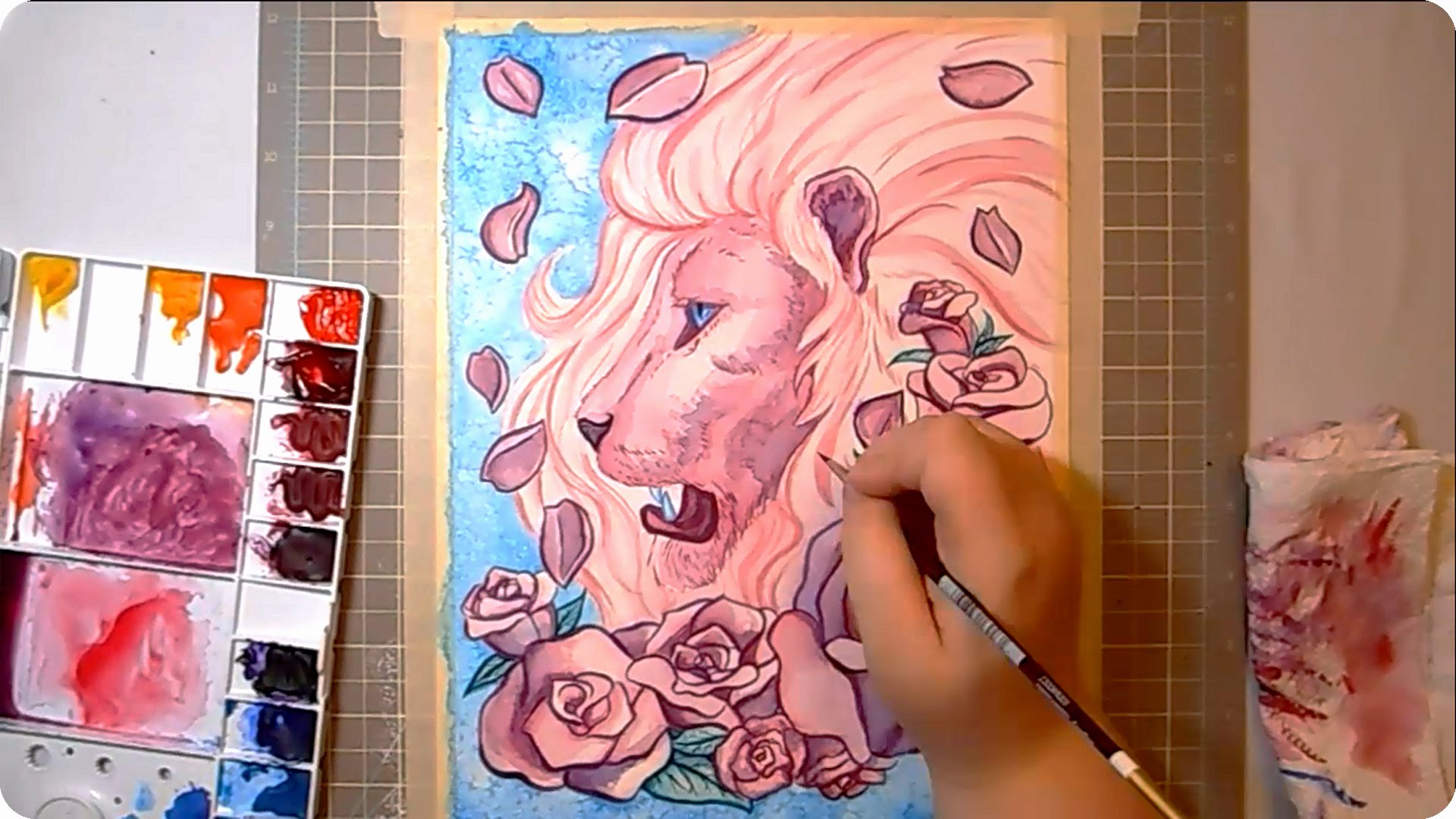 1920x1080 Lion [Steven Universe] Watercolor Speedpaint - Steven Universe Painting