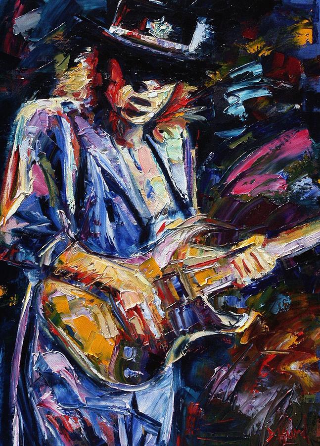 647x900 Stevie Ray Vaughan Painting By Debra Hurd - Stevie Ray Vaughan Painting