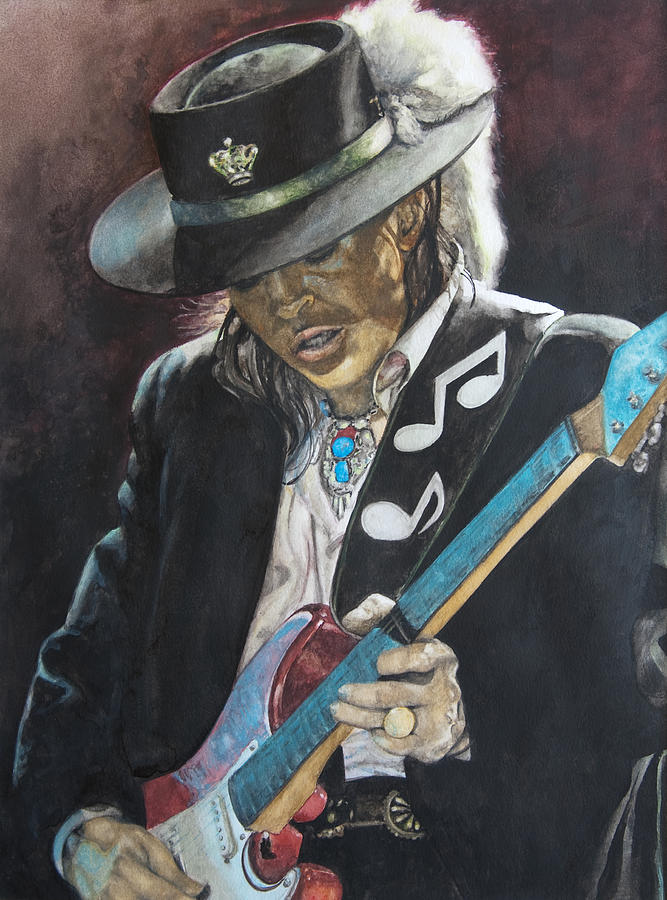 667x900 Stevie Ray Vaughan Painting By Lance Gebhardt - Stevie Ray Vaughan Painting