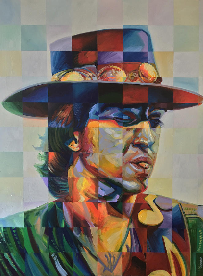 663x900 Stevie Ray Vaughan Painting By Steve Hunter - Stevie Ray Vaughan Painting