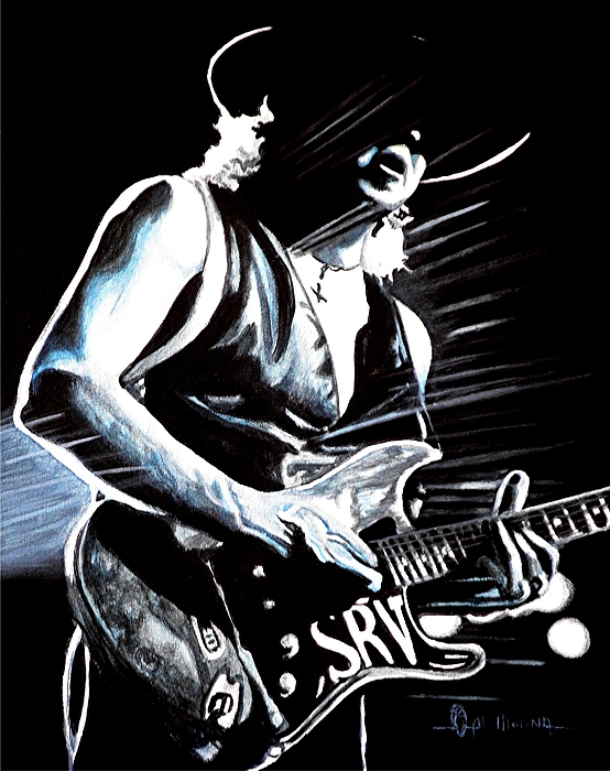 554x700 Texas Flood Painting By Al Molina - Stevie Ray Vaughan Painting