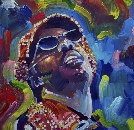 448x432 Stevie Wonder Fine Art Print By Howie Green - Stevie Wonder Painting