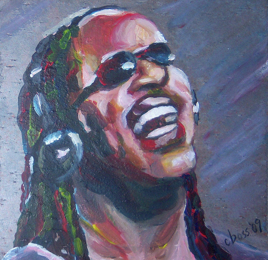 900x874 Stevie Wonder Painting By Carol Boss - Stevie Wonder Painting