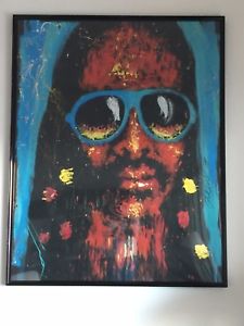 225x300 Denny Dent Stevie Wonder 1991 Framed Painting (54 X 68) Ebay - Stevie Wonder Painting