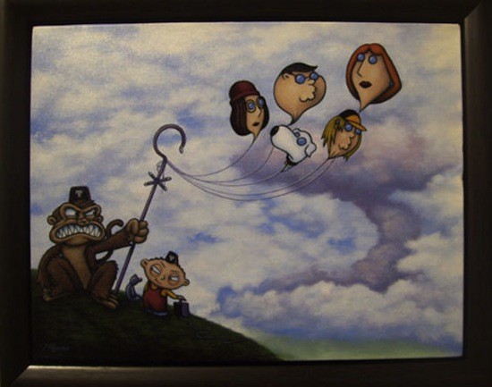 550x433 Family Guy Art 10 Amazing Paintings Of Peter, Lois, Stewie, Brian - Stewie Griffin Painting