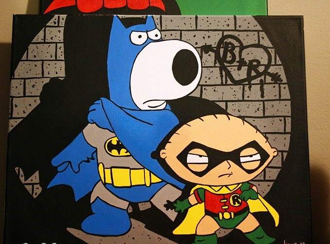 678x501 Crime Fighting Duo - Stewie Painting