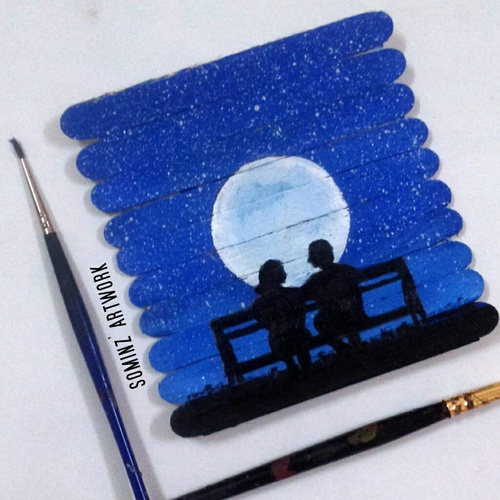 500x500 Painting On Ice Cream Stick On We Heart It - Stick Painting