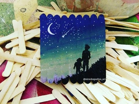 480x360 Painting On Ice Cream Sticks - Stick Painting