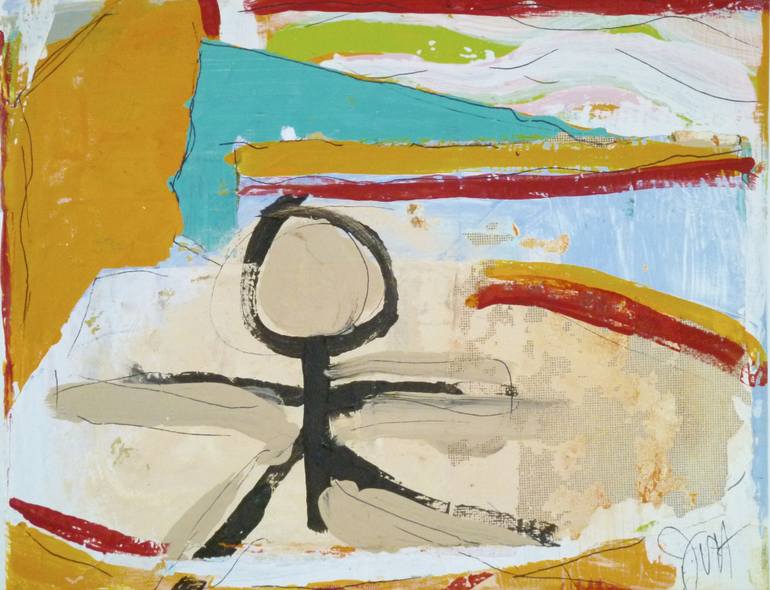 770x590 Saatchi Art Happy Stick Person Painting By Janet Van Horne - Stick Painting