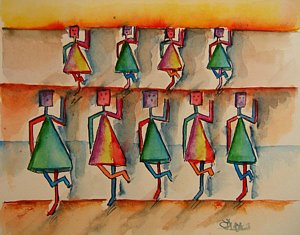 300x235 Stickman Paintings Fine Art America - Stickman Painting