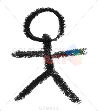 340x384 Stock Photo Of Crayon Painted Stickman In White Back - Stickman Painting