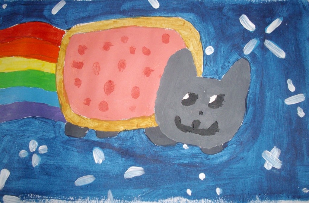 1024x674 Nyan Cat Painting V1 By Bobthestickman - Stickman Painting