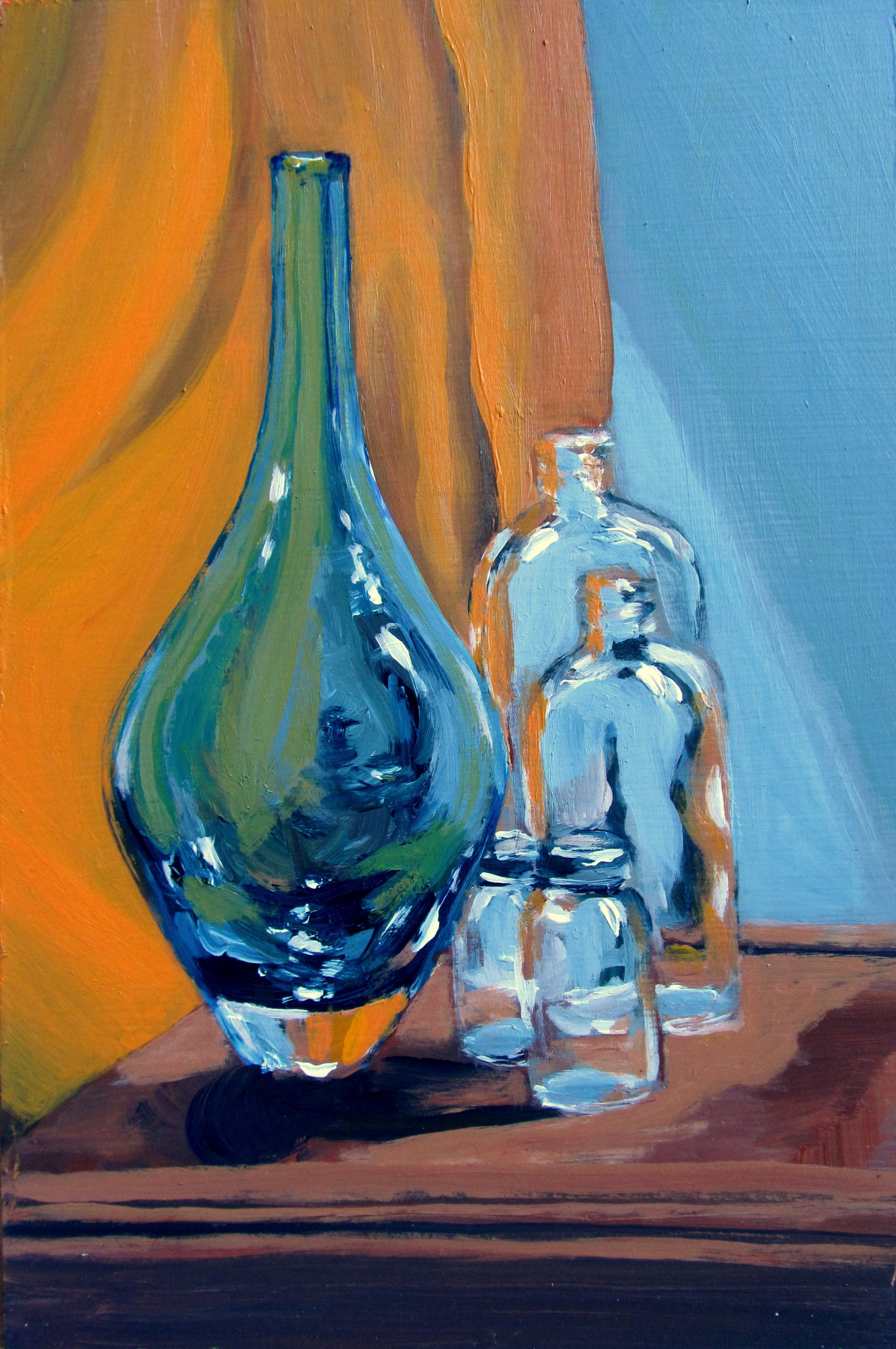 2512x3780 Blue Vase, Clear Jars Still Life. Dayna's Blog - Still Life Acrylic Painting