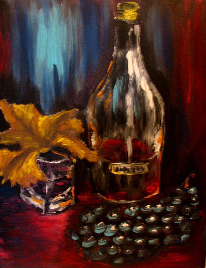 692x900 Wine Still Life Acrylic Painting Painting By Natalja Picugina - Still Life Acrylic Painting