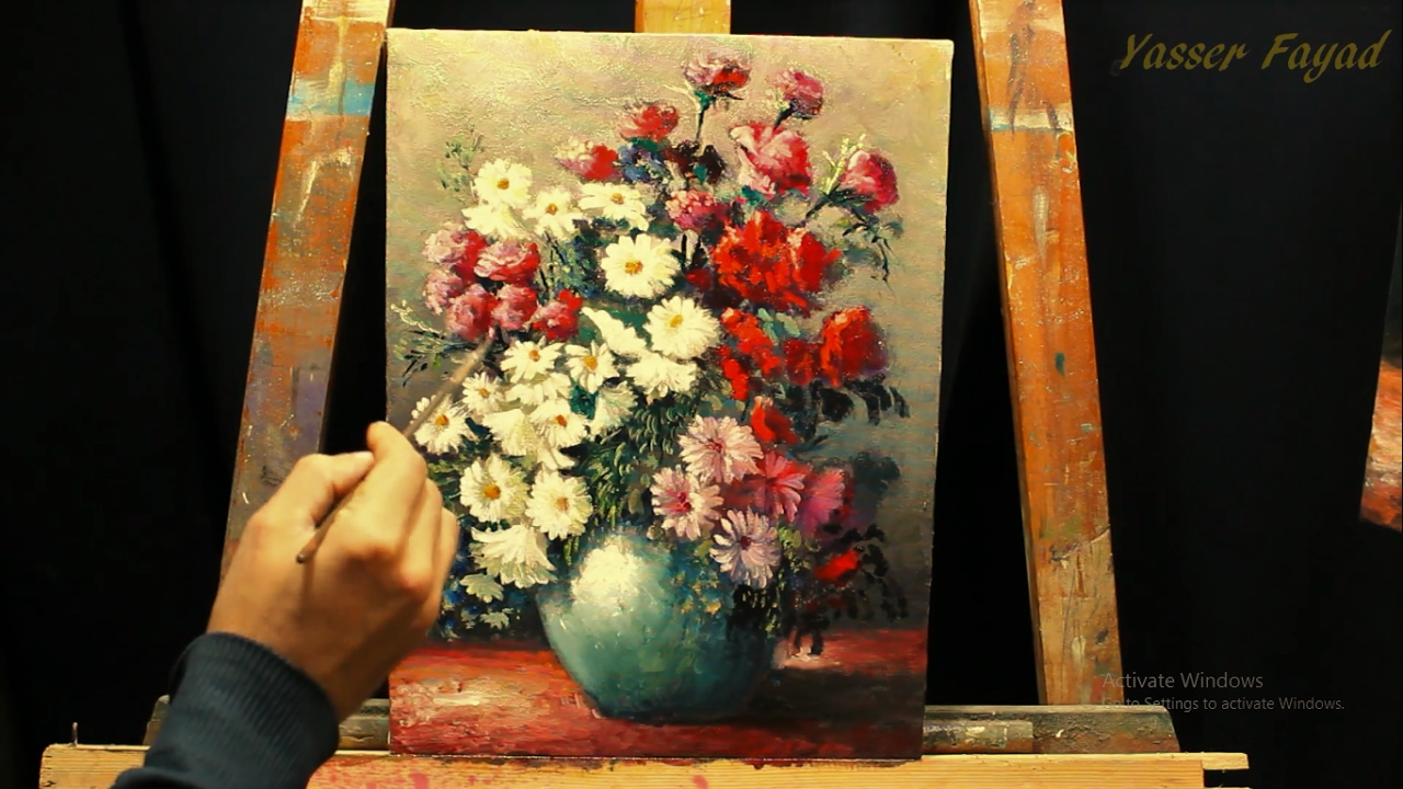 1280x720 Oil Painting Vase With Flowers Still Life With Yasser Fayad - Still Life Flower Painting