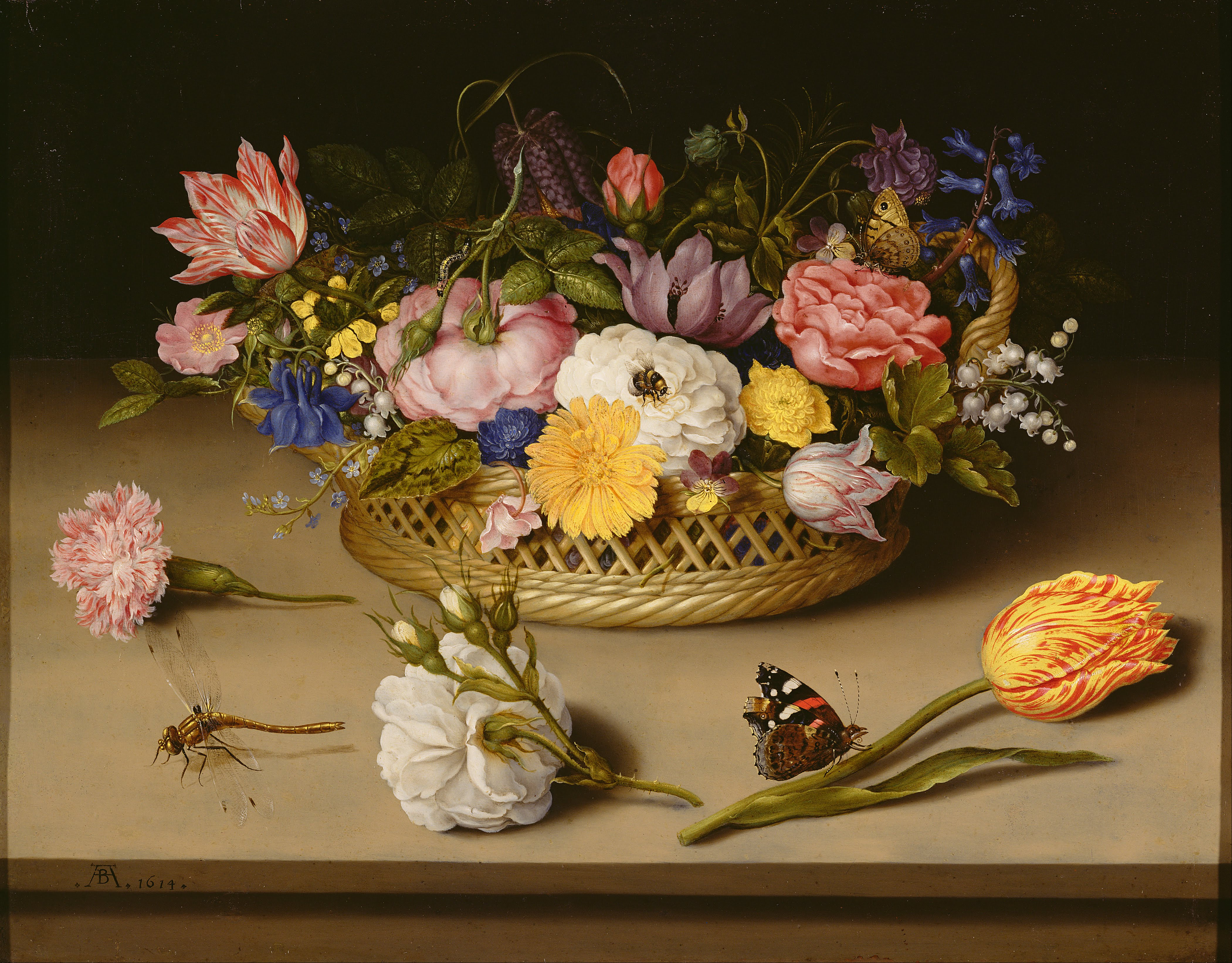 4201x3281 Ambrosius Bosschaert - Still Life Flower Painting