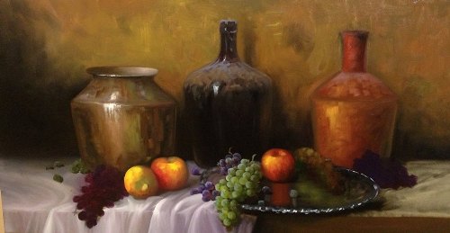500x259 Still Life Painting By Brazilian Self Taught Artist Jorge Maciel - Still Life Painting Artists