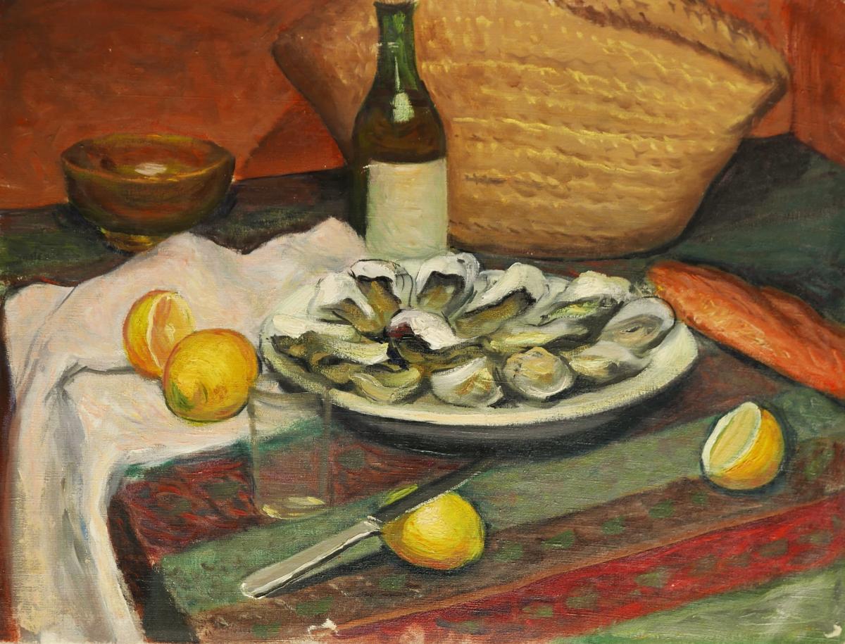 1200x915 Baboulene, Still Life With Oysters, Painting - Still Painting