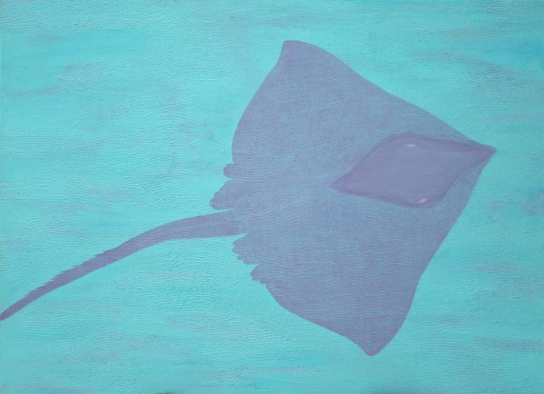 770x558 Saatchi Art Stingray Painting By Ken Tesoriere - Stingray Painting