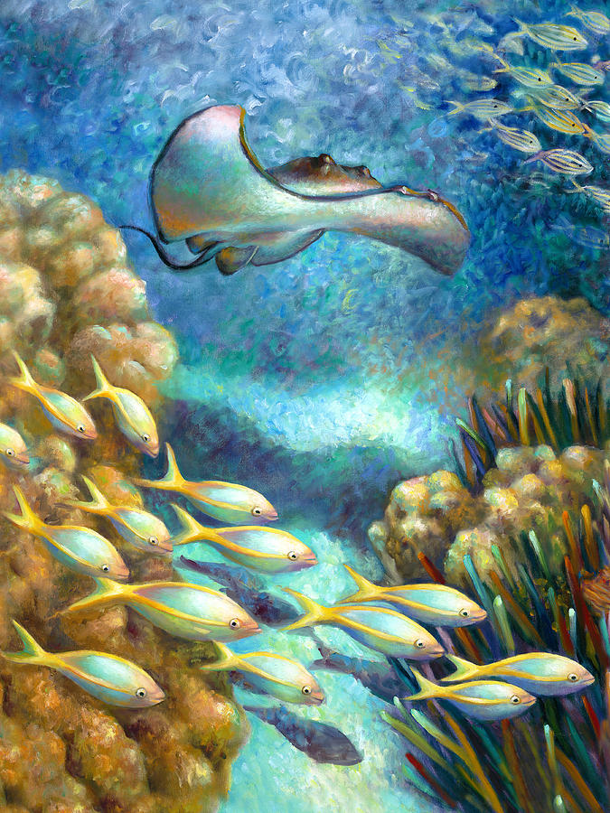 675x900 Sea Food Chain - Stingray Painting