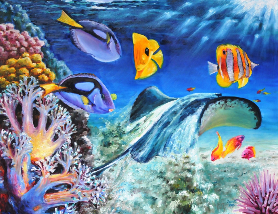 967x745 Stingray By Veracauwenberghs - Stingray Painting