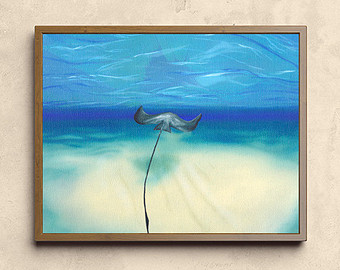 340x270 Stingray Painting Etsy - Stingray Painting