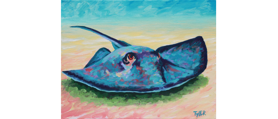930x400 Tyler D. Johnson Stingray On Sand - Stingray Painting