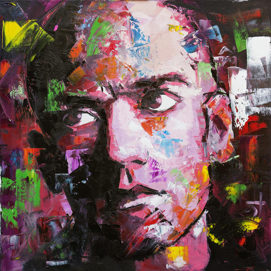 900x900 Michael Stipe Painting By Richard Day - Stipe Painting