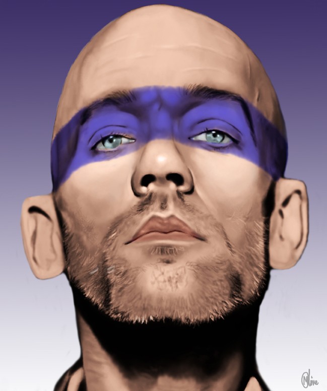 649x776 Michael Stipe By Mark Clive - Stipe Painting