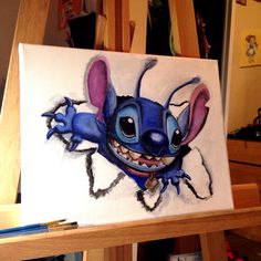 236x236 Disney's Stitch Character Painting On Canvas By Madison Shimizu - Stitch Painting