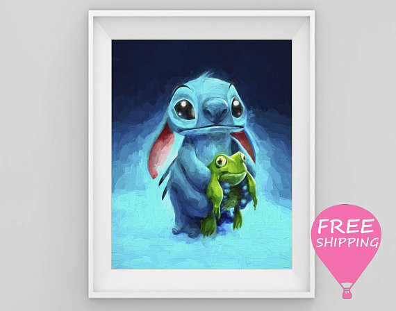 570x448 Stitch Print Lilo And Stitch Art Stitch Poster Stitch Painting - Stitch Painting