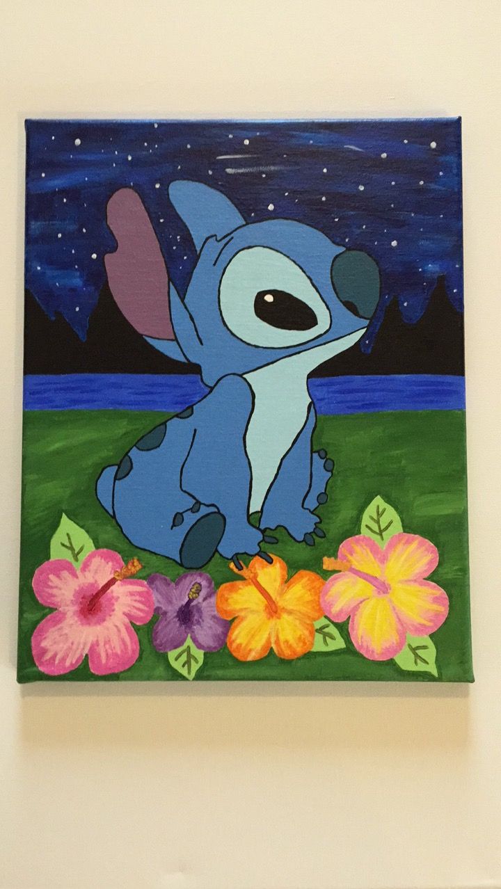 720x1278 Diy Stitch Painting From Lilo Amp Stitch. Disney Inspired Canvas - Stitch Painting