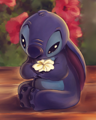 320x400 I Painted This After My Gramps Had Passed Away. It Was Very - Stitch Painting Disney