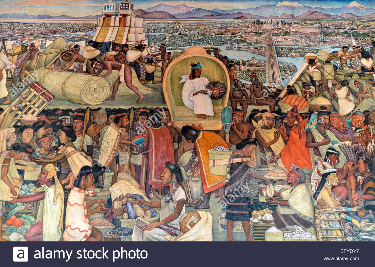 1300x929 Market Scene, Historical Depiction Of Urban Activities, Colourful - Stock Market Painting