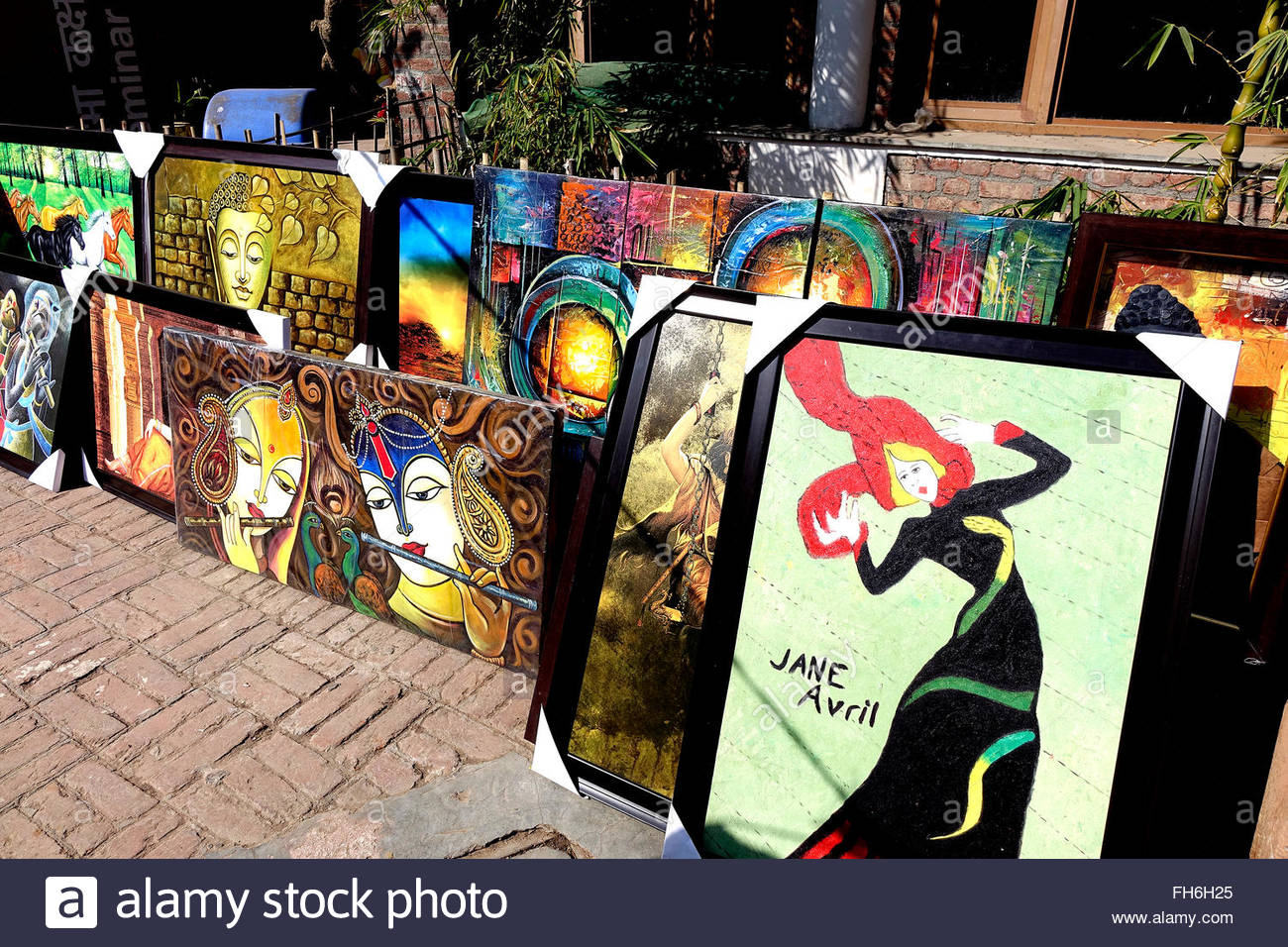 1300x956 Painting,sale,dilli Haat Market,new Delhi,india,oil Stock Photo - Stock Market Painting